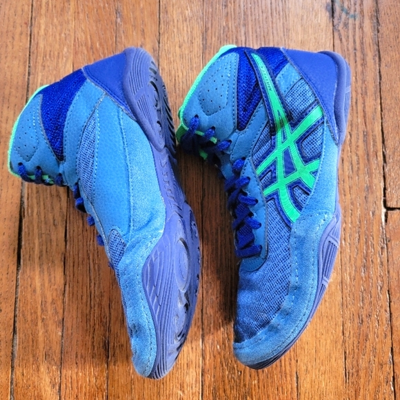 ASICS Kids Wrestling Shoes - Blue and Green - Picture 3 of 6
